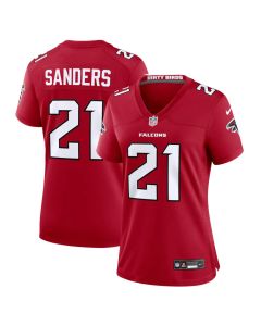 Women's Atlanta Falcons #21 Deion Sanders Nike Red Retired Player Game Jersey