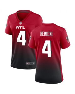 Women's Atlanta Falcons #4 Taylor Heinicke Red/Black Stitched Jersey(Run Small)