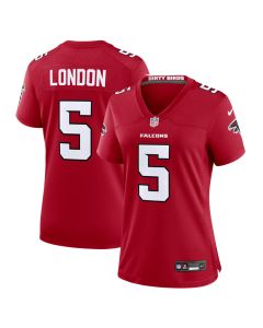 Women's Atlanta Falcons #5 Drake London Nike Red Game Jersey (Red)