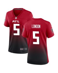 Women's Atlanta Falcons #5 Drake London Red Alternate Game Jersey (Red)