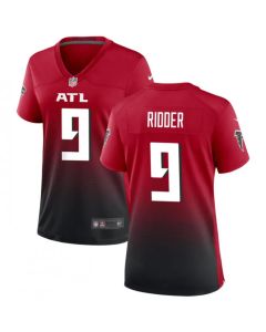 Women's Atlanta Falcons #9 Desmond Ridder Red/Black Stitched Jersey(Run Small)