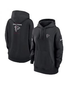 Women's Atlanta Falcons Black Sideline Club Fleece Pullover Hoodie(Run Small)