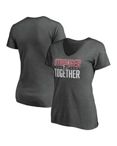 Women's Atlanta Falcons Heather Stronger Together Space Dye V-Neck T-Shirt(Run Small)