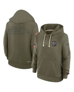 Women's Atlanta Falcons Olive 2025 Salute to Service Sideline Standard Issue Dri-FIT Hoodie(Run Small)