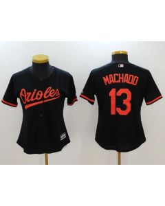 Women's Baltimore Orioles #13 Manny Machado Black Cool Base Stitched Jersey