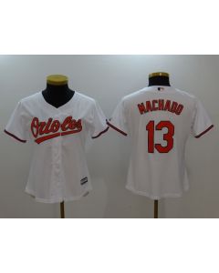 Women's Baltimore Orioles #13 Manny Machado White Cool Base Stitched Jersey
