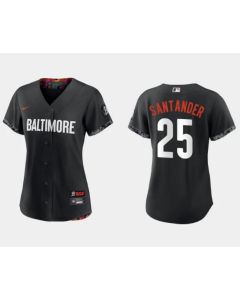 Women's Baltimore Orioles #25 Anthony Santander Black 2023 City Connect Stitched Baseball Jersey(Run Small)