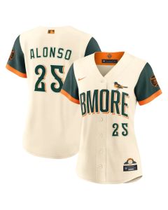 Women's Baltimore Orioles #25 Pete Alonso Nike Natural 2026 City Connect Stadium Jersey (2026)