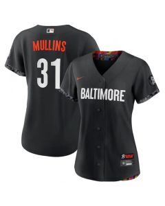 Women's Baltimore Orioles #31 Cedric Mullins Black 2023 City Connect Stitched Baseball Jersey(Run Small)