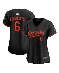 Women's Baltimore Orioles #6 Ryan Mountcastle Black Cool Base Stitched Baseball Jersey