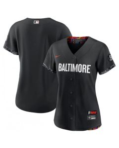 Women's Baltimore Orioles Blank Black 2023 City Connect Stitched Baseball Jersey(Run Small)