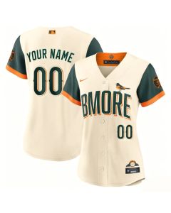 Women's Baltimore Orioles Nike Natural 2026 City Connect Stadium Custom Jersey (City Connect)