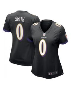 Women's Baltimore Ravens #0 Roquan Smith Black Football Jersey(Run Small)