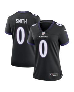 Women's Baltimore Ravens #0 Roquan Smith Nike Black Alternate Game Jersey (Black)