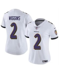 Women's Baltimore Ravens #2 Nate Wiggins White 2024 Draft Football Jersey(Run Small)