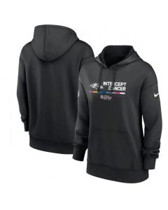 Women's Baltimore Ravens 2022 Black NFL Crucial Catch Therma Performance Pullover Hoodie(Run Small)