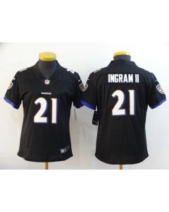 Women's Baltimore Ravens #21 Mark Ingram II Black Vapor Untouchable Limited NFL Jersey(Run Small)