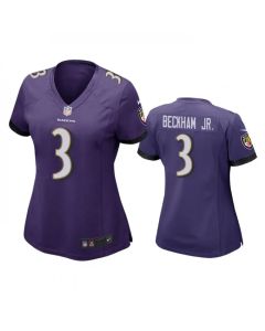 Women's Baltimore Ravens #3 Odell Beckham Jr. Purple Football Jersey(Run Small)