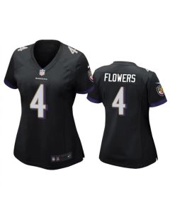 Women's Baltimore Ravens #4 Zay Flowers Black Football Jersey(Run Small)