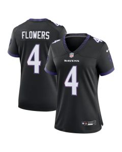 Women's Baltimore Ravens #4 Zay Flowers Black Alternate Game Jersey