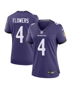 Women's Baltimore Ravens #4 Zay Flowers Purple Team Game Jersey