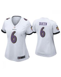 Women's Baltimore Ravens #6 Patrick Queen White Vapor Untouchable Limited Football Jersey(Run Small)
