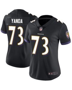 Women's Baltimore Ravens #73 Marshal Yanda Black Vapor Untouchable Limited NFL Jersey(Run Small)