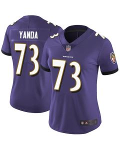 Women's Baltimore Ravens #73 Marshal Yanda Purple Vapor Untouchable Limited NFL Jersey(Run Small)