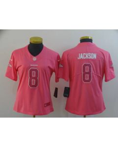 Women's Baltimore Ravens #8 Lamar Jackson Pink Vapor Untouchable Limited NFL Jersey