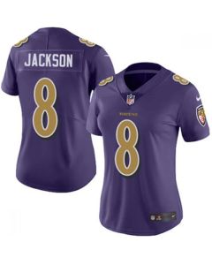 Women's Baltimore Ravens #8 Lamar Jackson Purple Color Rush Limited NFL Jersey