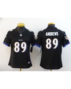 Women's Baltimore Ravens #89 Mark Andrews Black Vapor Untouchable Limited NFL Jersey(Run Small)