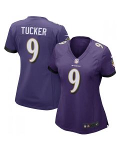 Women's Baltimore Ravens #9 Justin Tucker Purple Vapor Untouchable Limited NFL Jersey
