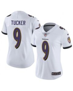Women's Baltimore Ravens #9 Justin Tucker White Vapor Untouchable Limited NFL Jersey(Run Small)