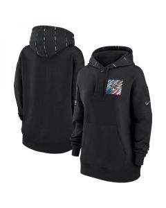 Women's Baltimore Ravens Black 2023 Crucial Catch Club Pullover Hoodie(Run Small)