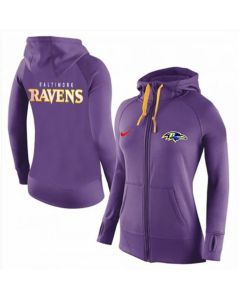 Women's Baltimore Ravens Full-Zip Performance Hoodie Purple