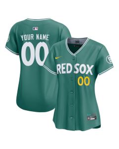 Women's Boston Red Custom Green 2025 City Connect Limited Player Jersey (Red Green)