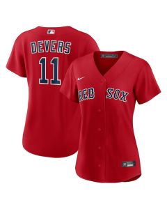 Women's Boston Red Sox #11 Rafael Devers Red Alternate Replica Player Jersey (Red)