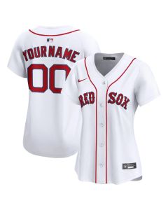 Women's Boston Red Sox White Home Limited Custom Jersey