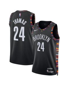 Women's Brooklyn Nets #24 Cam Thomas Black 2025/26 City Edition Swingman Jersey