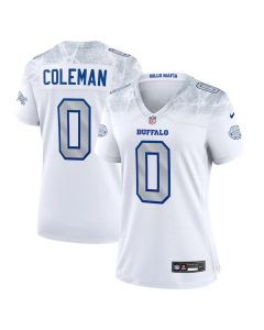 Women's Buffalo Bills #0 Keon Coleman White Rivalries Collection Game Jersey (White)
