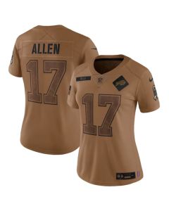 Women's Buffalo Bills #17 Josh Allen 2023 Brown Salute To Service Limited Stitched Football Jersey(Run Small)