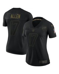 Women's Buffalo Bills #17 Josh Allen Black Salute To Service Limited Stitched Jersey
