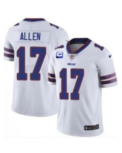 Women's Buffalo Bills #17 Josh Allen White With C Patch Stitched Jersey(Run Small)
