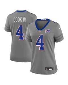Women's Buffalo Bills #4 James Cook III Gray Nickel City Game Jersey