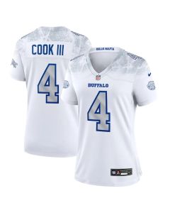Women's Buffalo Bills #4 James Cook White Rivalries Collection Game Jersey (White)
