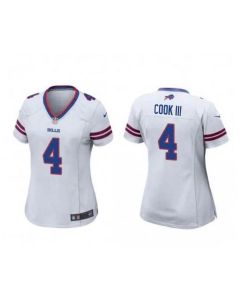 Women's Buffalo Bills #4 James Cook White Stitched Football Jersey(Run Small)