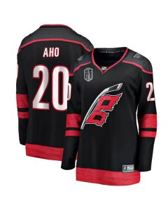 Women's Carolina Hurricanes #20 Sebastian Aho Black 2026 Stanley Cup Final Home Jersey