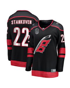 Women's Carolina Hurricanes #22 Logan Stankoven Black 2026 Stanley Cup Final Home Jersey