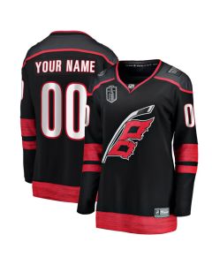 Women's Carolina Hurricanes Black 2026 Stanley Cup Final Home Custom Jersey