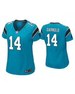 Women's Carolina Panthers #14 Sam Darnold Blue Vapor Untouchable Limited Stitched NFL Jersey(Run Small)